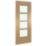 Green & Taylor  1-Clear Light Satin Lacquered Oak Wooden Ladder Internal Glazed Door 1981mm x 762mm
