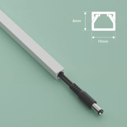 D-Line PVC White Rectangular Trunking Length 10mm x 8mm x 2m