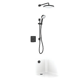 Mira Evoco Rear-Fed Concealed Matt Black Thermostatic Built-In Mixer Shower with Diverter & Bath Fill