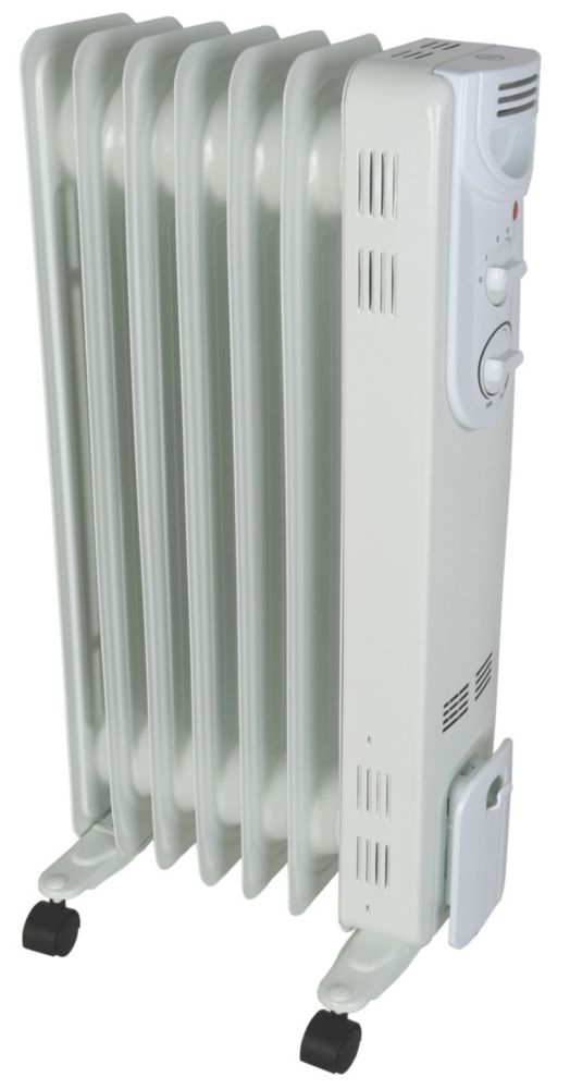 1500W Electric Freestanding 7-Fin Oil-Filled Radiator White