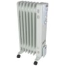 1500W Electric Freestanding 7-Fin Oil-Filled Radiator White