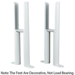 Reina 300mm White 2 Column Radiator Feet 2 Pack