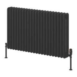 Reina 600mm x 1000mm 5646BTU Black Horizontal 2 Column Radiator