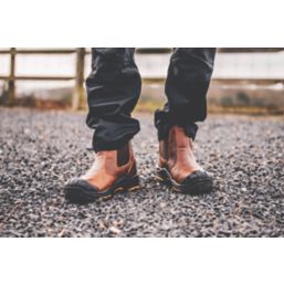 JCB  Size 10  Brown Water-Resistant Steel Toe Cap Safety Dealer Boots