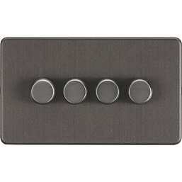 Knightsbridge  4-Gang 2-Way LED Intelligent Dimmer Switch  Smoked Bronze