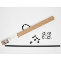 Rothley  8-Hook Utensil Rail Kit Matt Black 600mm