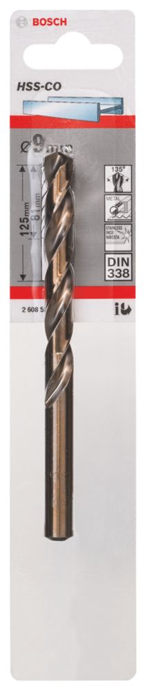 Bosch Twist Cobalt Straight Shank Drill Bit 9mm x 125mm Screwfix