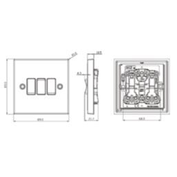 Knightsbridge  10AX 3-Gang 2-Way Light Switch  Antique Brass