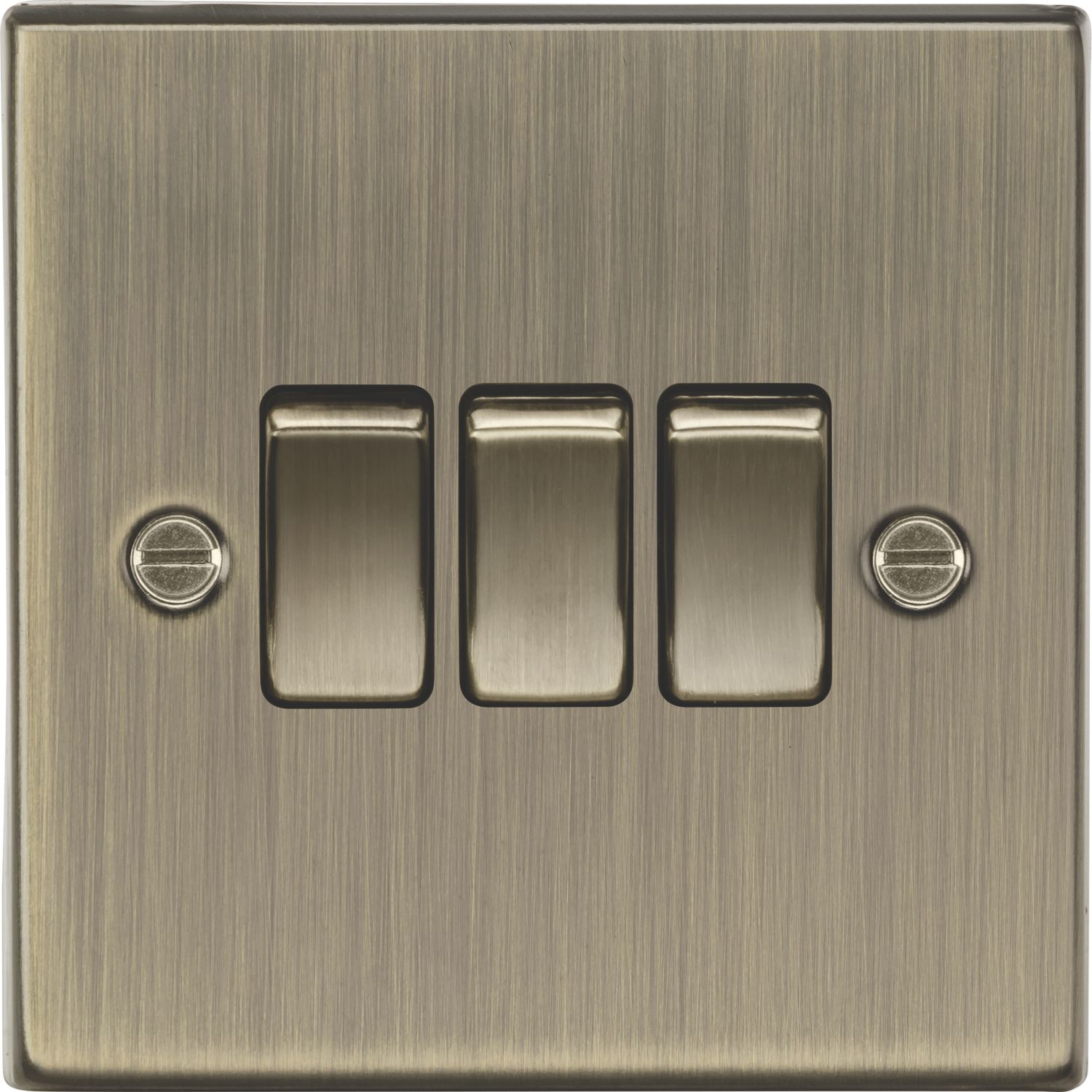 Knightsbridge 10AX 3-Gang 2-Way Light Switch Antique Brass (840TX)