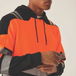 Regatta Hi-Vis X-Pro Overhead Hoodie Black/Orange Medium 40" Chest