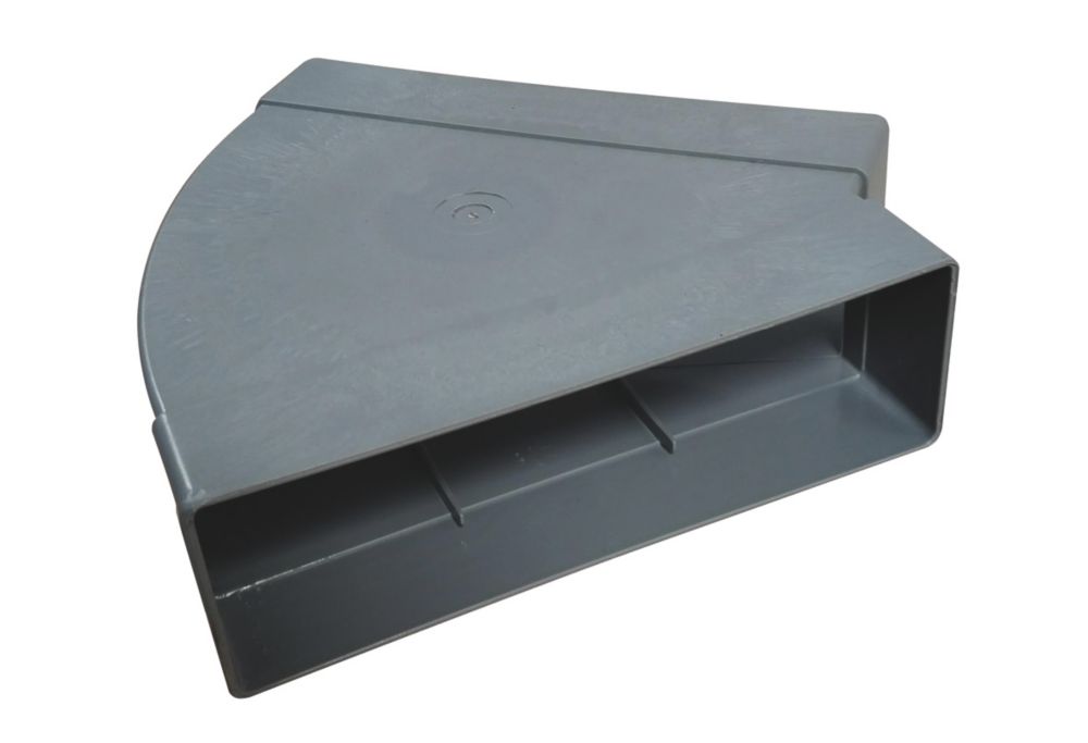 Manrose Rectangular Flat Channel 45° Horizontal Bend Grey 204mm