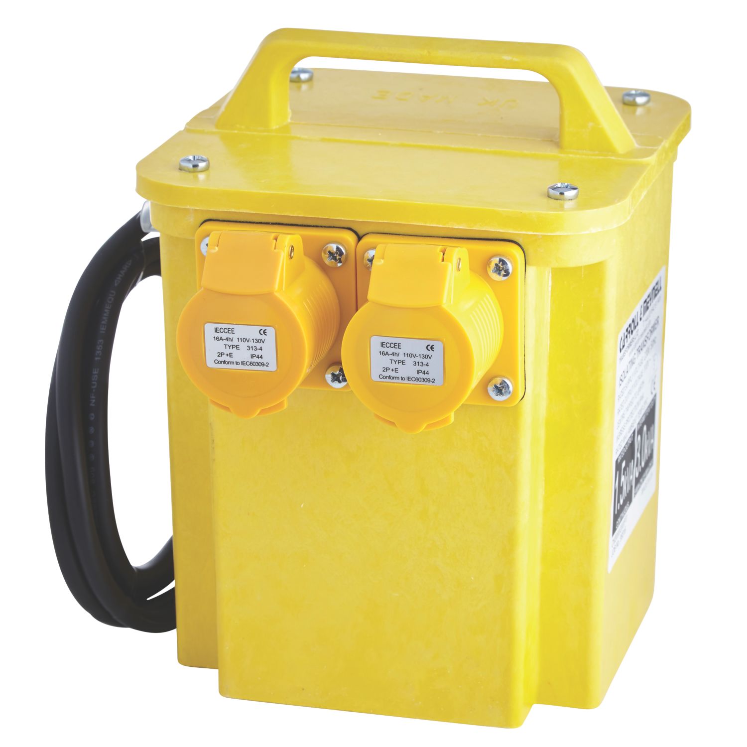 Carroll & Meynell 3000VA Intermittent Step-Down Isolation Transformer 230V/110V Yellow (84144)