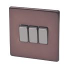 Varilight  10AX 3-Gang 2-Way Light Switch  Mocha