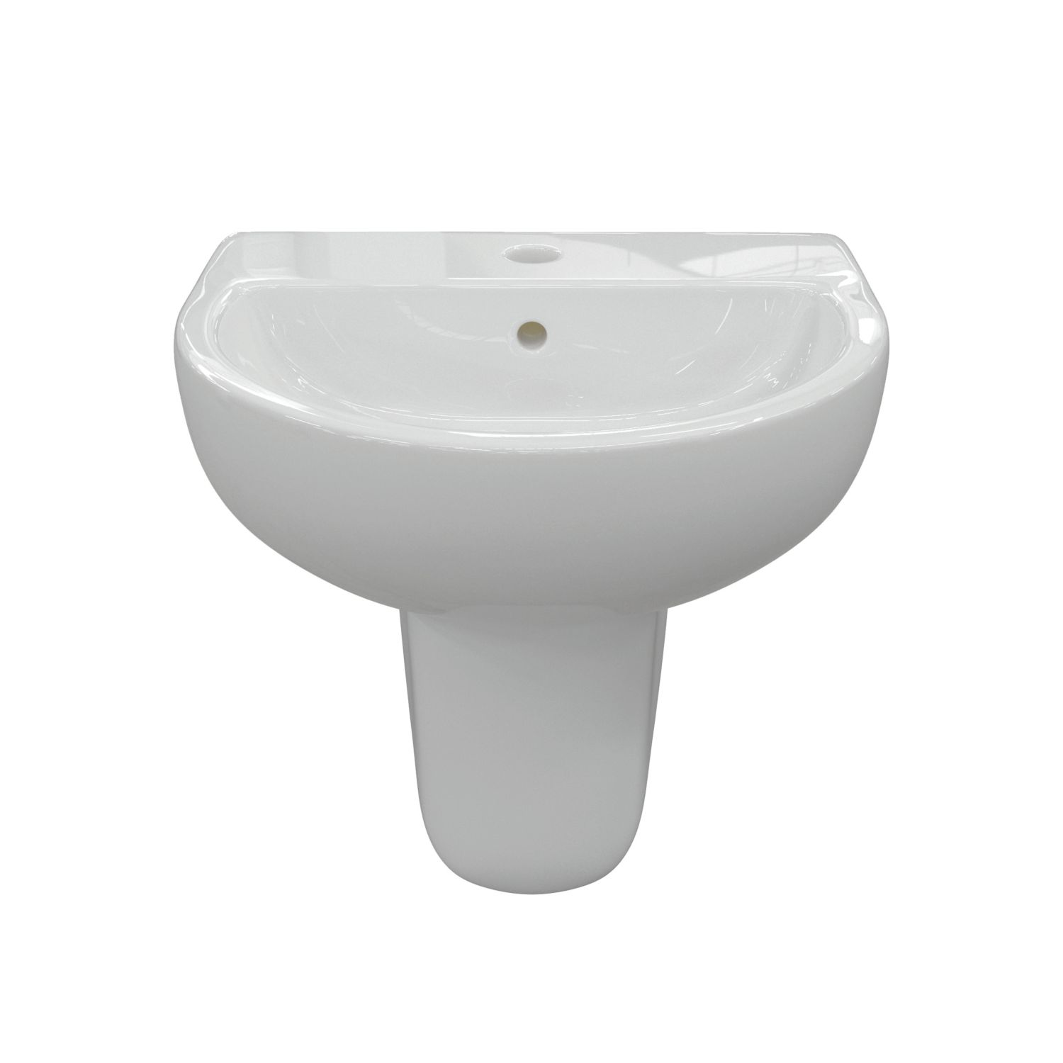 Texas Basin with Semi Pedestal 1 Tap Hole 550mm (841AE)