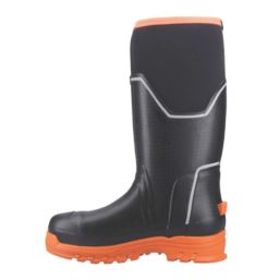 Muck Boots Grit S5 Size 10  Black & Orange  Safety Wellies