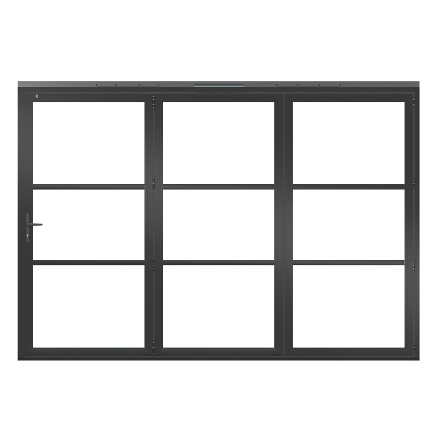 Green & Taylor Heritage 3-Door Black Aluminium Bi-Fold Patio Right-Hand Opening External Doors 2090mm x 2990mm (841CT)