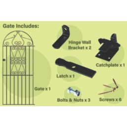 Apollo Wenlock Tall Gate Black 777mm x 1790mm