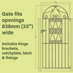Apollo Wenlock Tall Gate Black 777mm x 1790mm