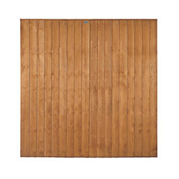 Forest Vertical Board Closeboard  Garden Fencing Panel Golden Brown 6' x 6' Pack of 3