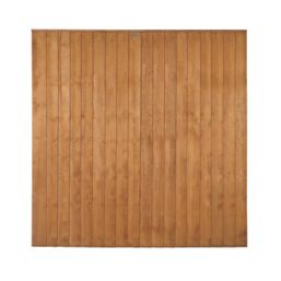Forest Vertical Board Closeboard  Fence Panels Golden Brown 6' x 6' Pack of 3