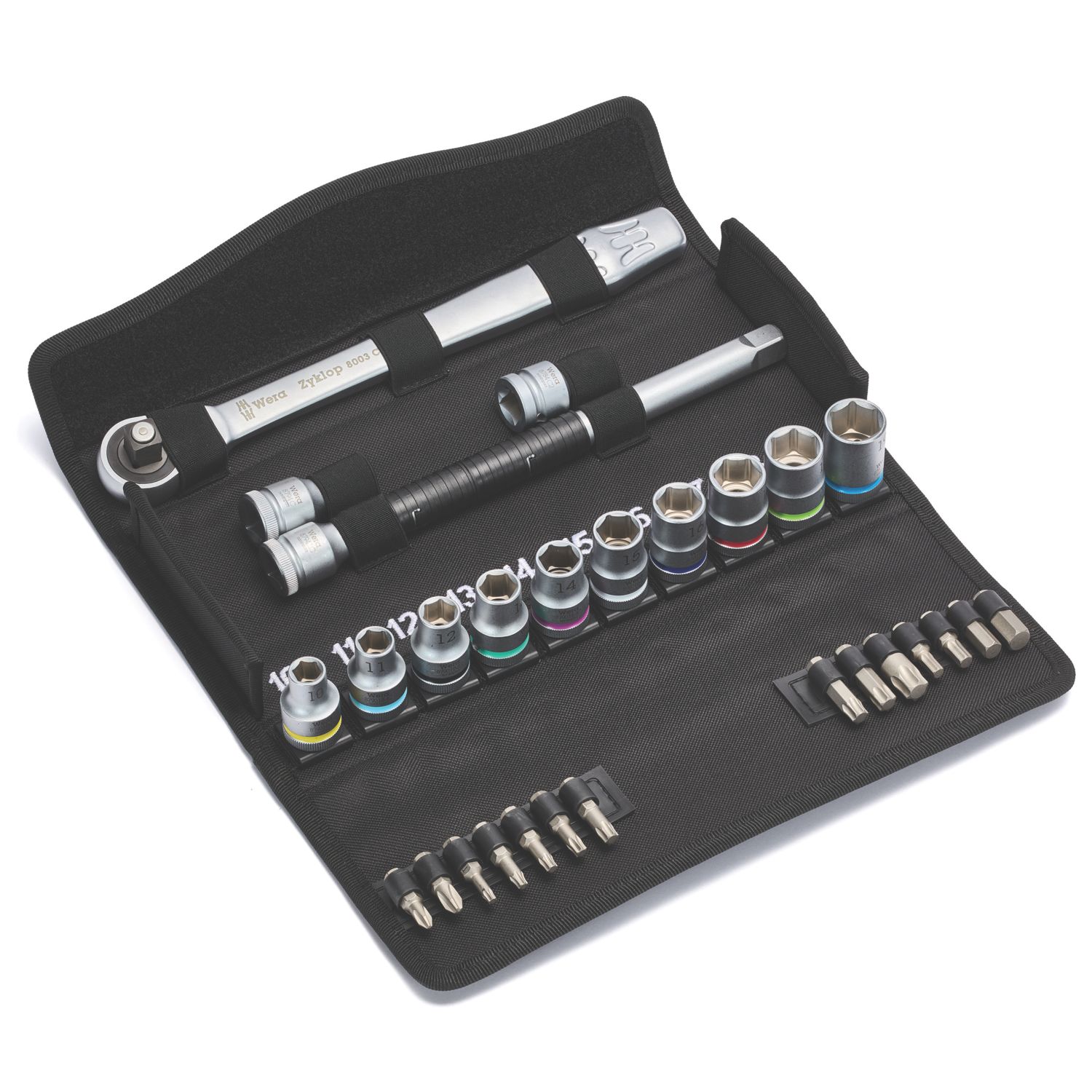 Wera 8100 SC 7 Zyklop Metal 1/2" Drive Ratchet & Socket Set 28 Pcs (841HF)