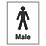 "Male" Toilet Door Sign 200mm x 150mm