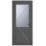 Crystal  1-Panel 1-Obscure Light Left-Handed Anthracite Grey uPVC Back Door 2090mm x 890mm