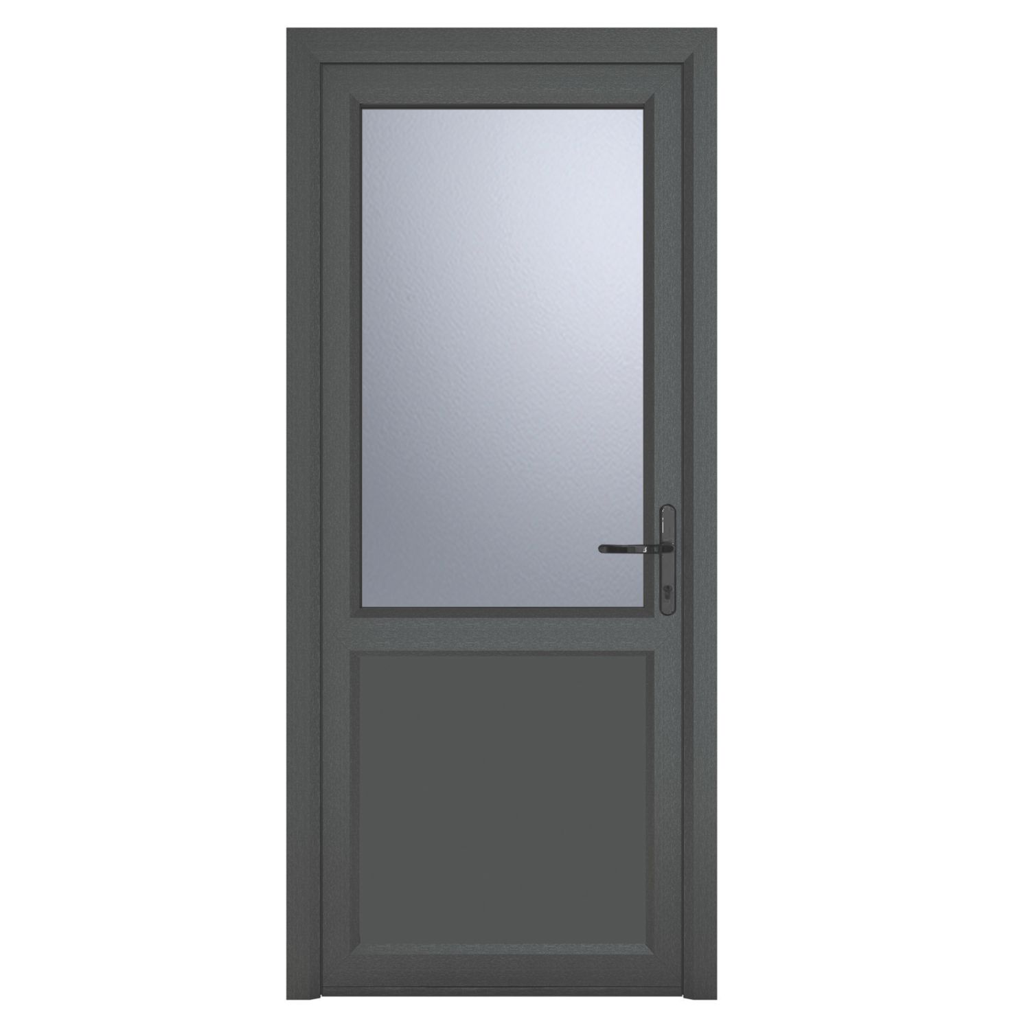 Crystal 1-Panel 1-Obscure Light Left-Handed Anthracite Grey uPVC Back Door 2090mm x 890mm (841JP)