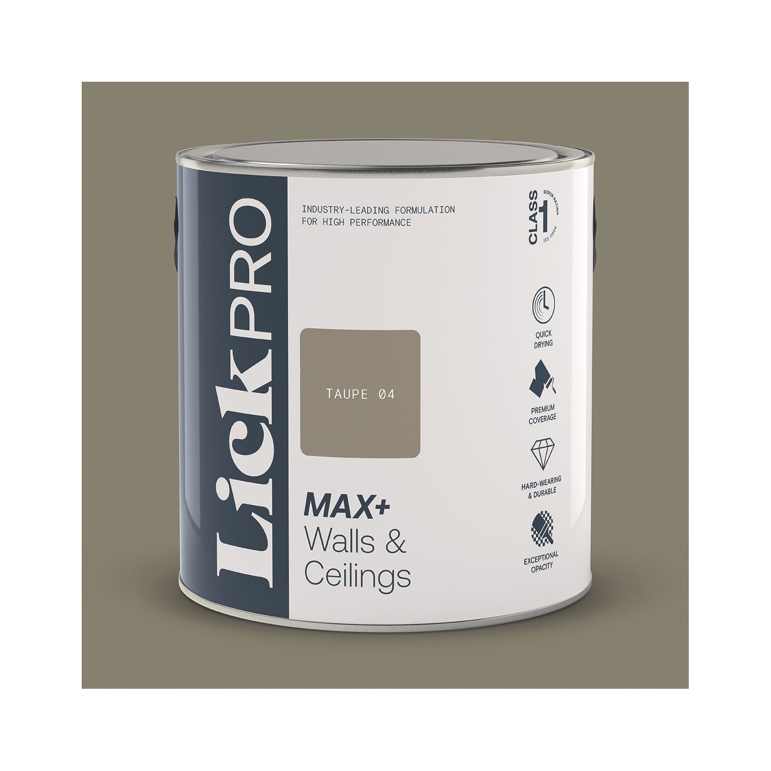 LickPro Max+ 2.5Ltr Taupe 04 Eggshell Emulsion Paint (841KF)