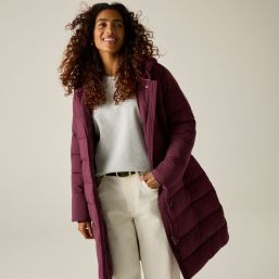 Regatta Nehiala Womens Hooded Long Puffer Coat Fig - 909 Size 14