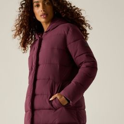 Regatta Nehiala Womens Hooded Long Puffer Coat Fig - 909 Size 14