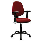 Nautilus Designs Java 200 Medium Back Task/Operator Chair Height Adjustable Arms Wine