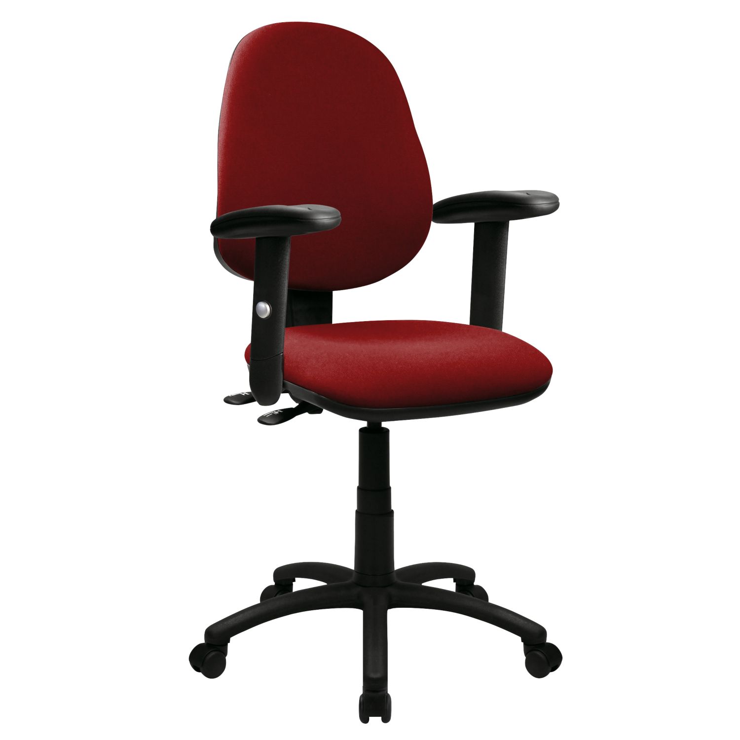Nautilus Designs Java 200 Medium Back Task/Operator Chair Height Adjustable Arms Wine (841PK)