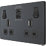 British General Evolve 13A 2-Gang SP Switched Socket + 3A 2-Outlet Type A & C USB Charger Grey with Black Inserts