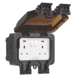 Knightsbridge  IP66 13A 2-Gang DP Weatherproof Outdoor Switched Socket