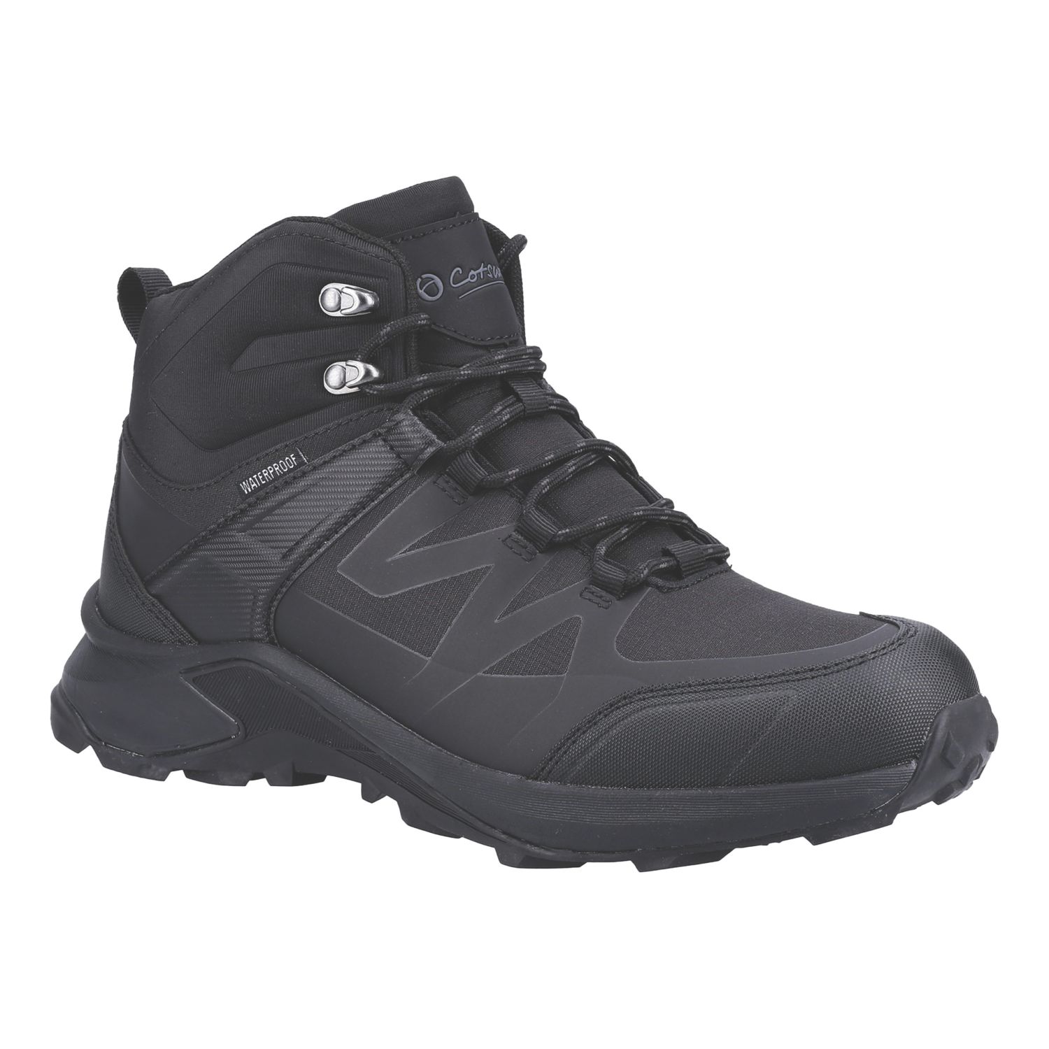 Cotswold Horton Size 8 Black Waterproof Non Safety Work Boots (841XE)