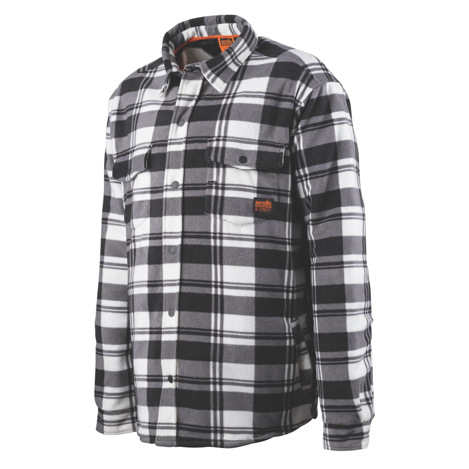 Scruffs Padded Checked Shirt Black/White/Grey Medium 42" Chest (841XR)