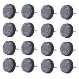 Fix-O-Moll Brown Round Pinned Felt Gliders 24mm x 24mm 16 Pack