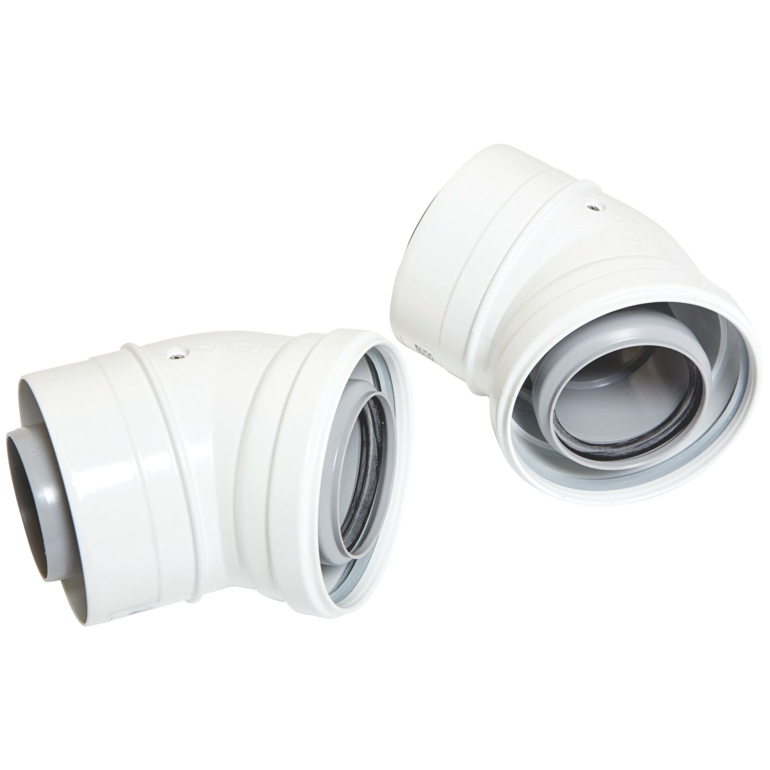 Ideal Heating Flue Elbows 60/100mm 45° 2 Pack (8428X)