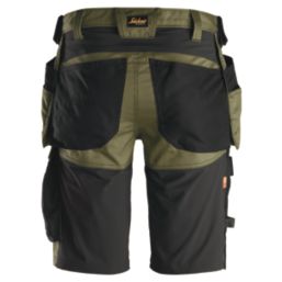 Snickers 6141 Stretch Work Shorts Khaki Green / Black 33" W