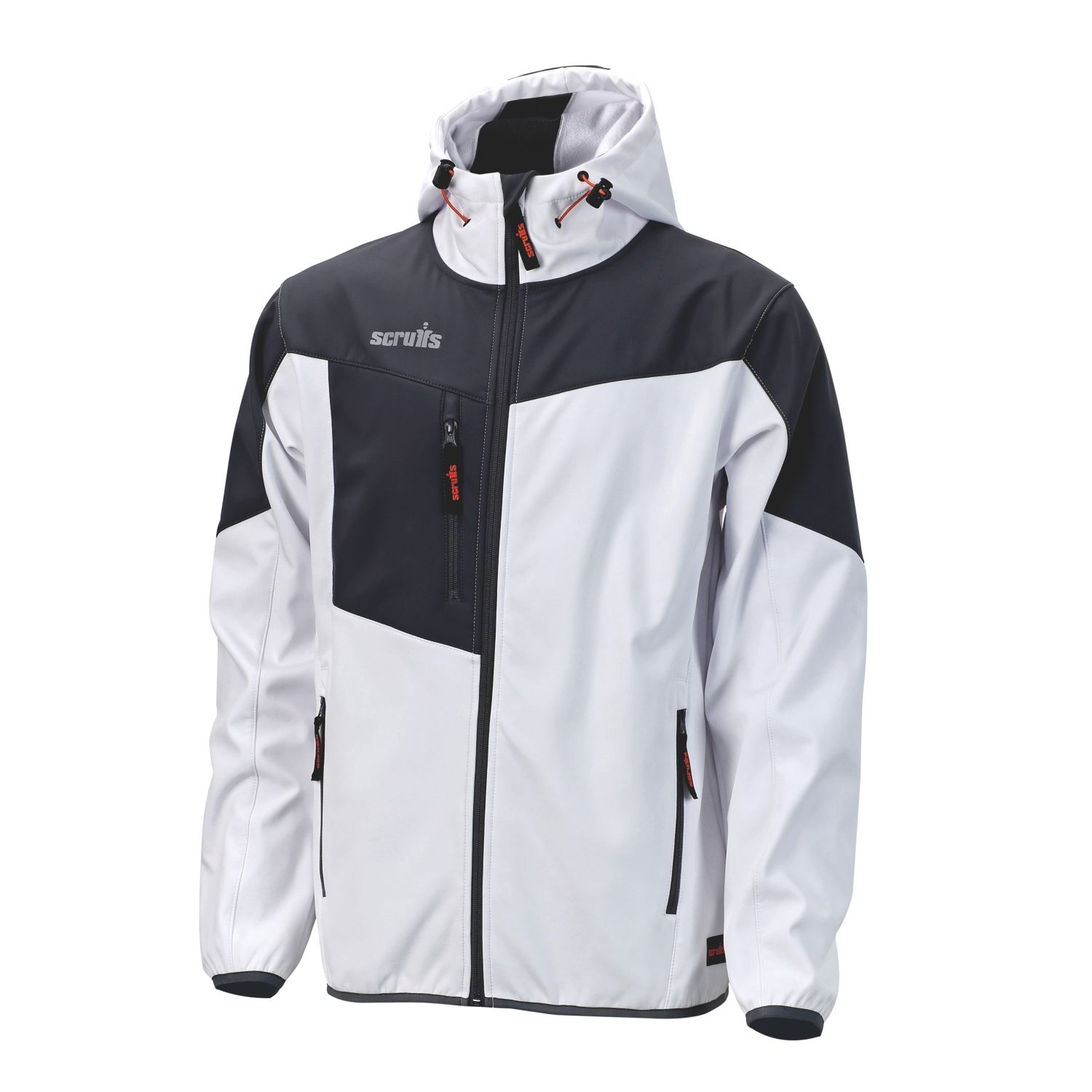 Scruffs Worker Softshell Jacket White / Graphite Small 40" Chest (842AG)