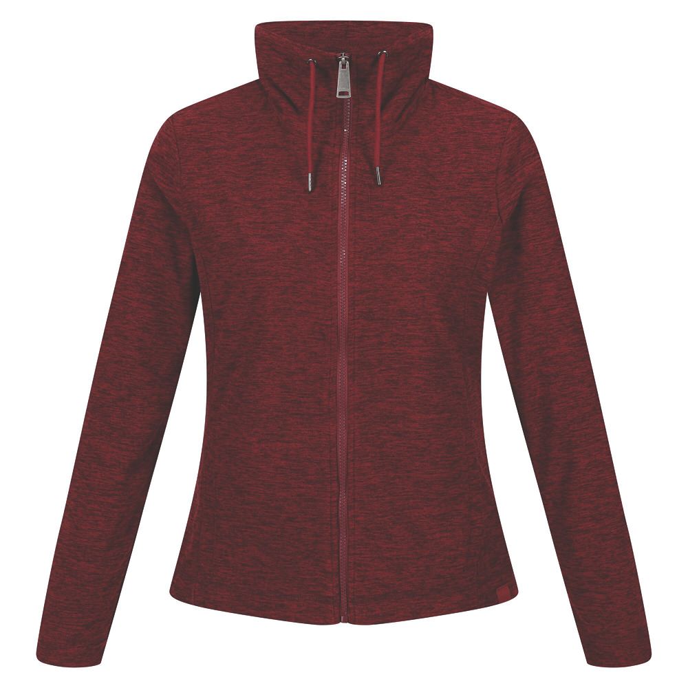 Regatta Kizmit Womens Full Zip Fleece Mineral Red Marl Size 10 - Screwfix