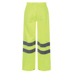 Regatta Pro Hi Vis Packaway Trousers Elasticated Waist Yellow X Large 40" W 32" L