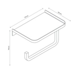 Elland Toilet Roll Holder With Shelf Black