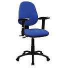 Nautilus Designs Java 300 Medium Back Task/Operator Chair Height Adjustable Arms Blue