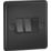 Knightsbridge  10AX 3-Gang 2-Way Light Switch  Matt Black with Black Inserts