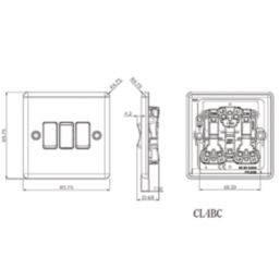 Knightsbridge  10AX 3-Gang 2-Way Light Switch  Matt Black with Black Inserts
