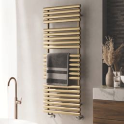 Terma 1360mm x 520mm 2630BTU Brass Flat Designer Towel Radiator