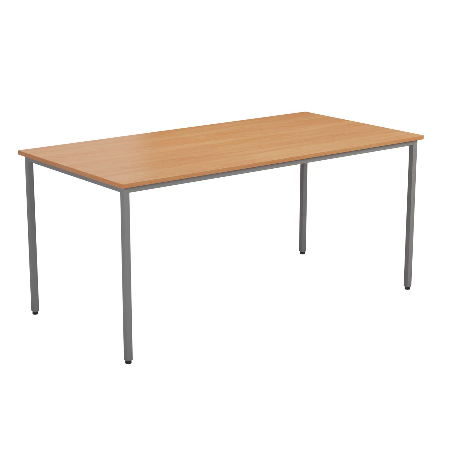 TC Group Rectangular Office Table Beech/Silver 1600mm x 800mm (842TT)