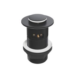 ETAL Slotted Push Button Basin Waste Matt Black 60mm